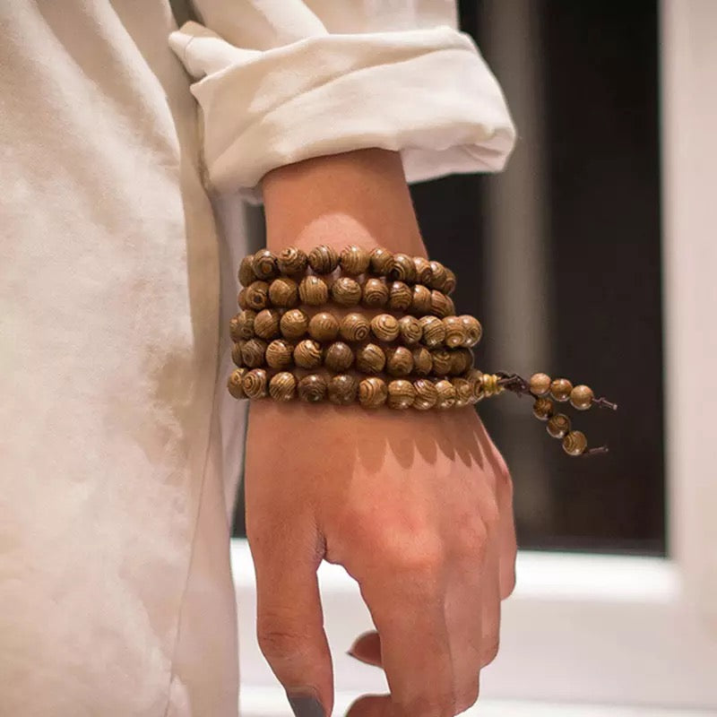 Authentic 108 Tibetan Meditation Prayer Beads – Handcrafted Mala for Mindfulness, Healing & Spiritual Practice
